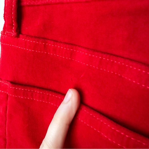 Re/Done Originals Revolve Red Velvet Crop Kick Flare Pants - Picture 8 of 8